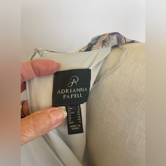 Adrianna Papell ruffled v neck floral sleeveless dress size 4 NWT - Picture 5 of 12